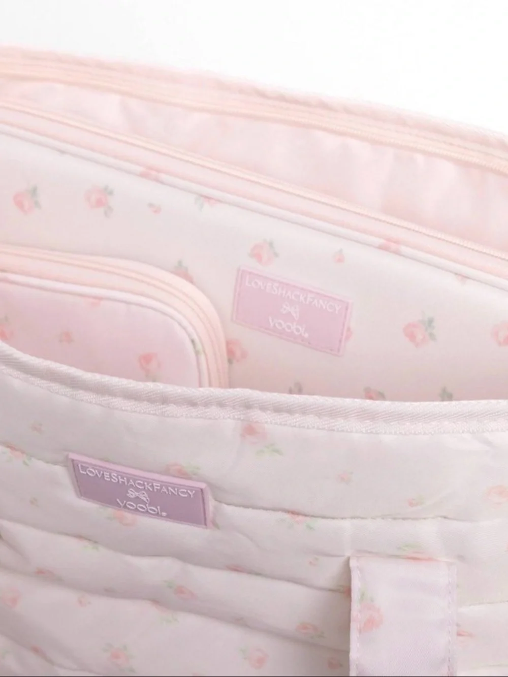 LoveShackFancy x Target Quilted Tote Bag - Light Pink Ditsy Floral Ballet Bloom